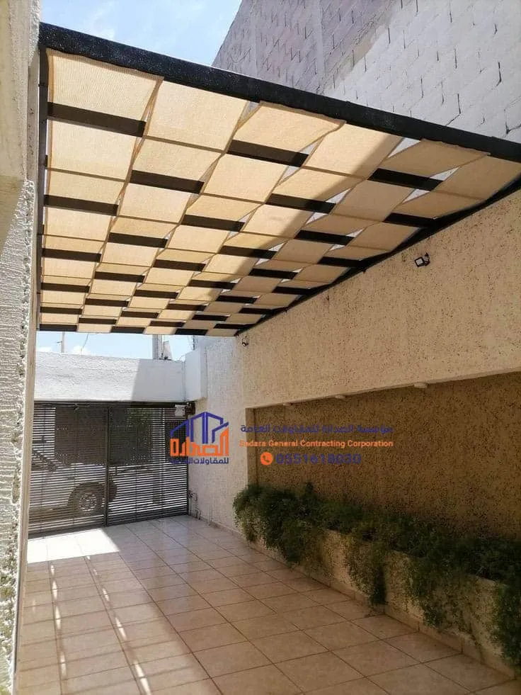 مظلة سيارة قماش مجدول